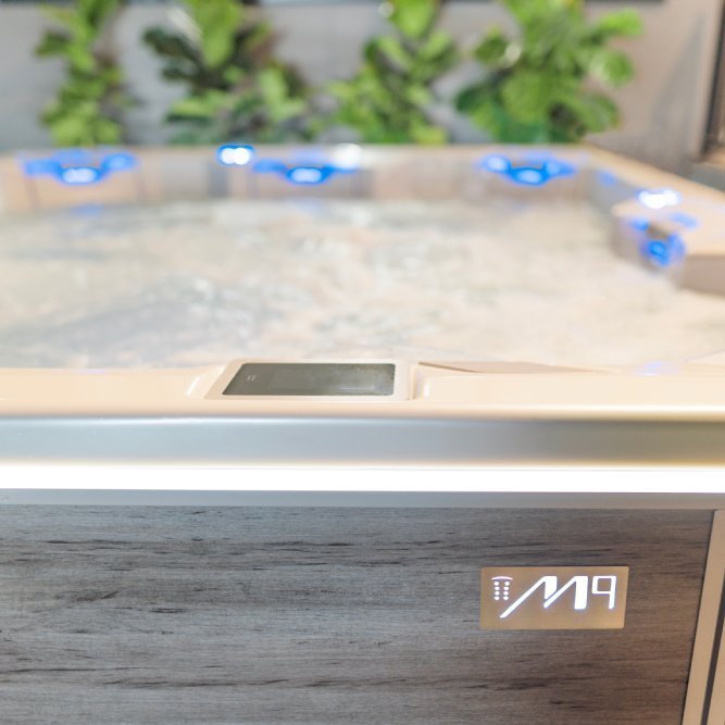 Close up shot of Bullfrog Spas M9 hot tub